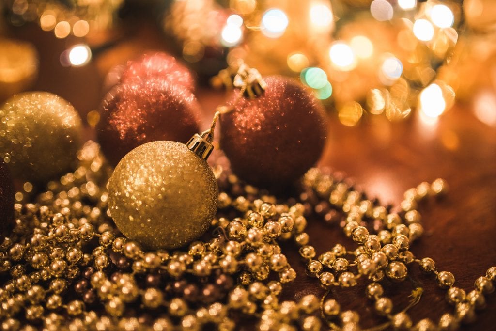 Christmas tree balls and beads